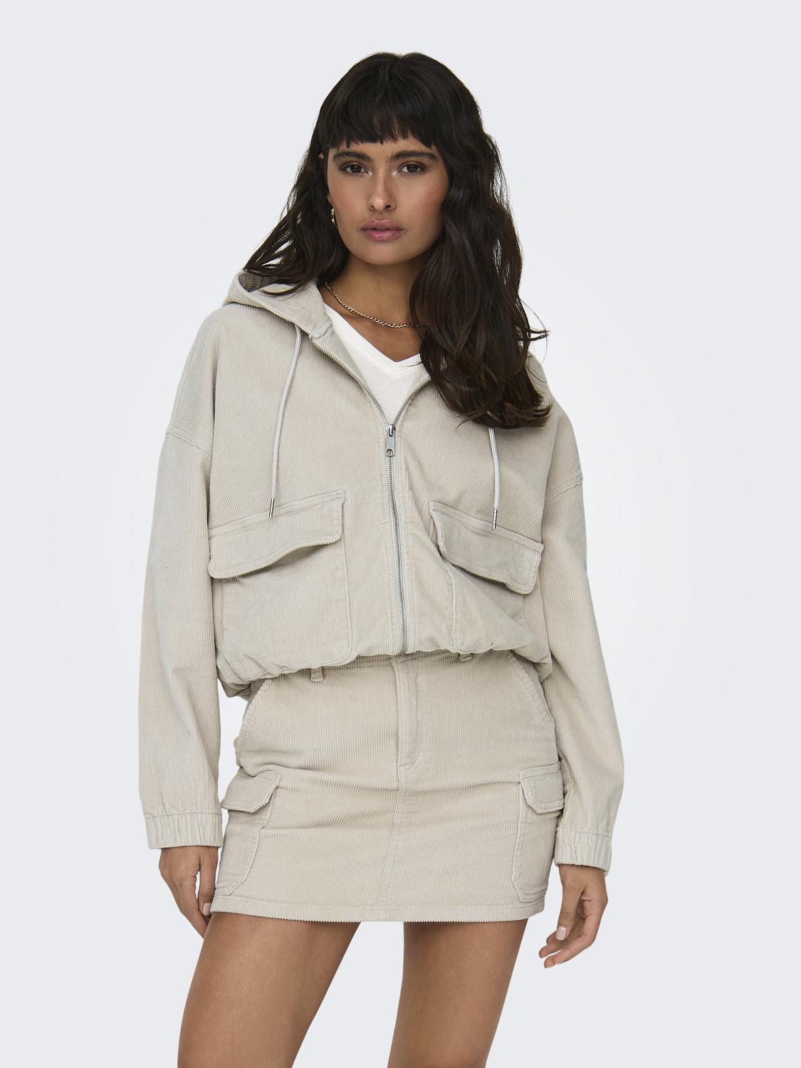 ONLKENZIE Kurze Cordjacke mit Kapuze