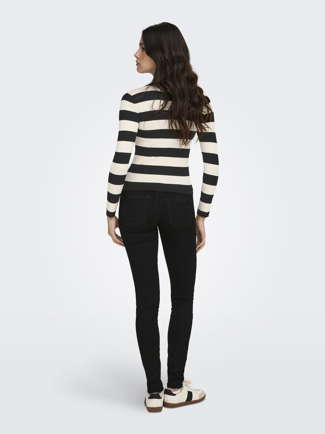 JDYPLUM Geribbelde viscose mix trui - 2