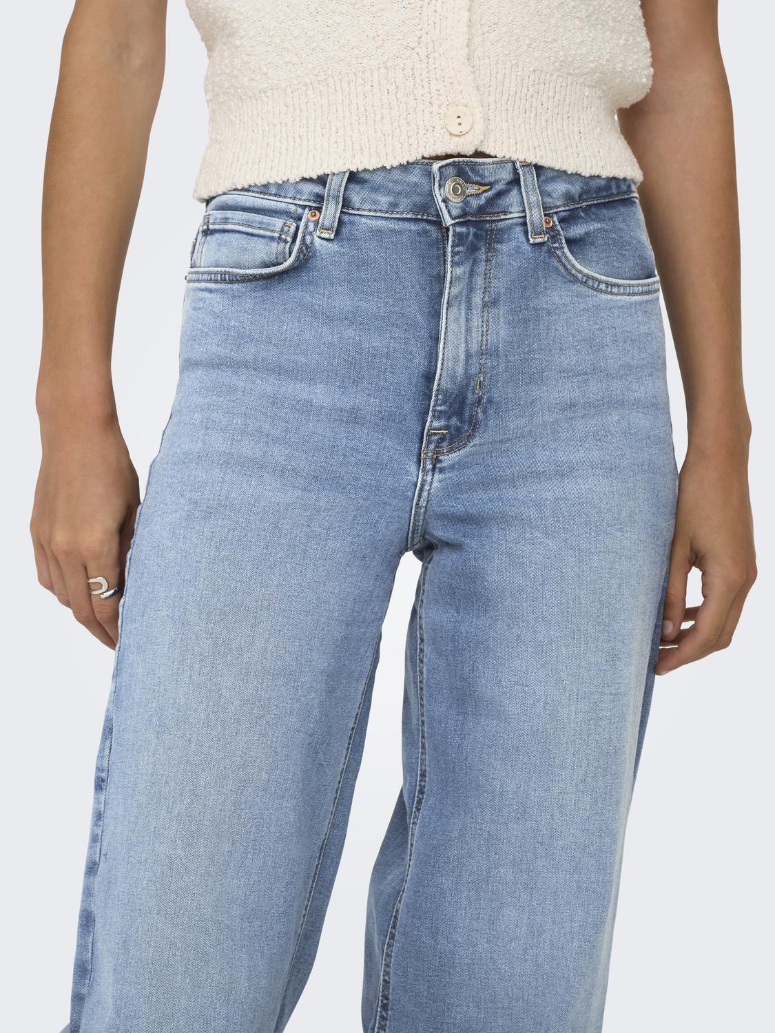 ONLMADISON Jeans med høy midje med bred benpassform og baklommer - 5