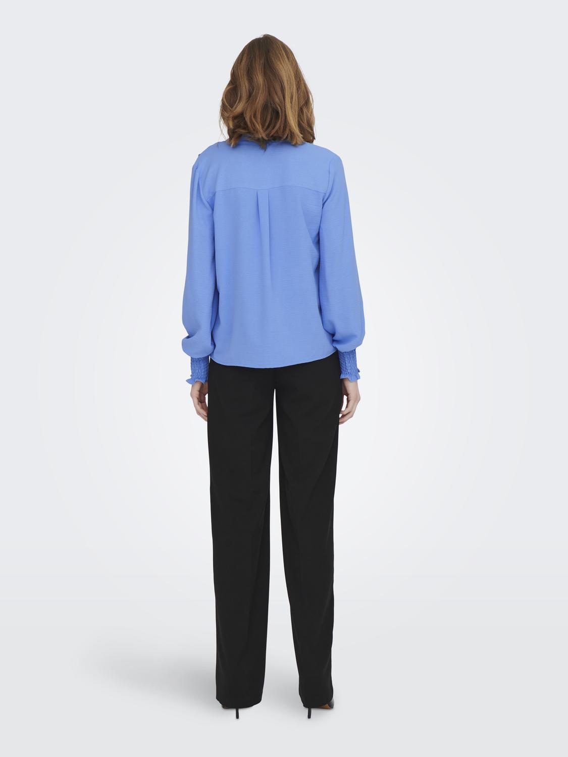 ONLMETTE V-NECK LS SMOCK TOP NOOS WVN - 2
