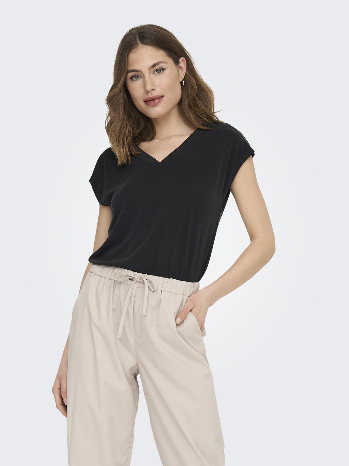 ONLFREE S/S MOD.V-NECK TOP JRS NOOS