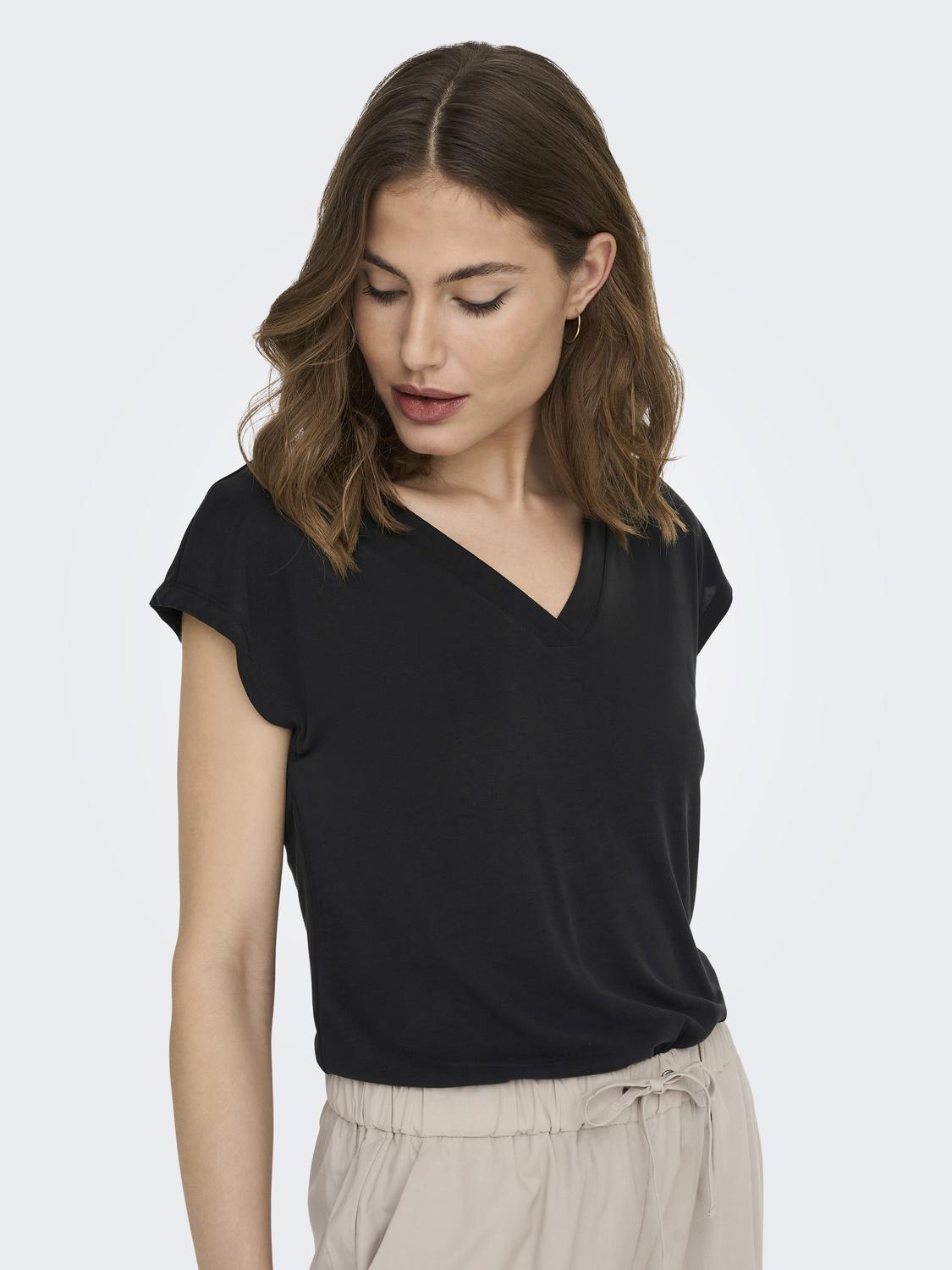 ONLFREE S/S MOD.V-NECK TOP JRS NOOS