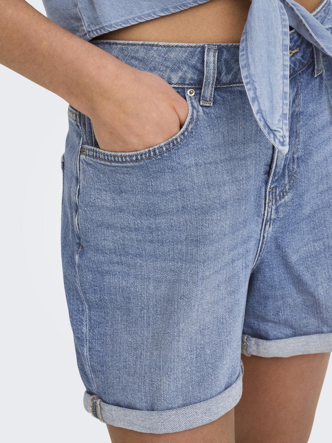 ONLJOSEPHINE Regular Fit denimshorts med beltehemper - 4