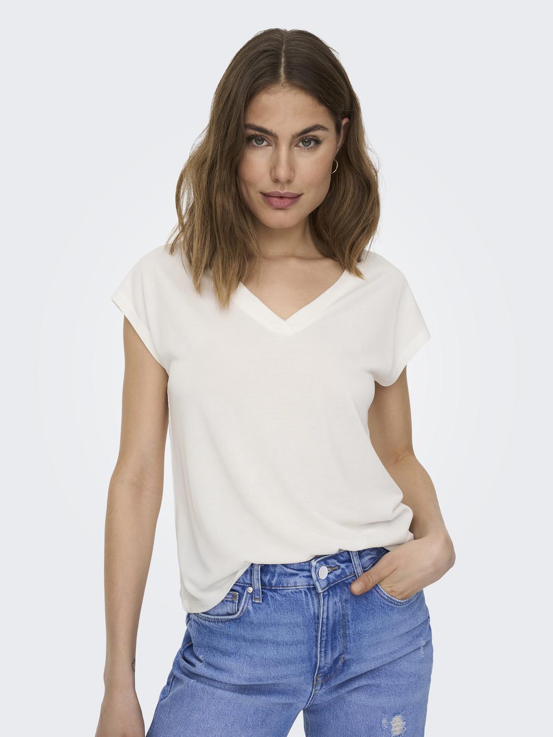 ONLFREE S/S MOD.V-NECK TOP JRS NOOS
