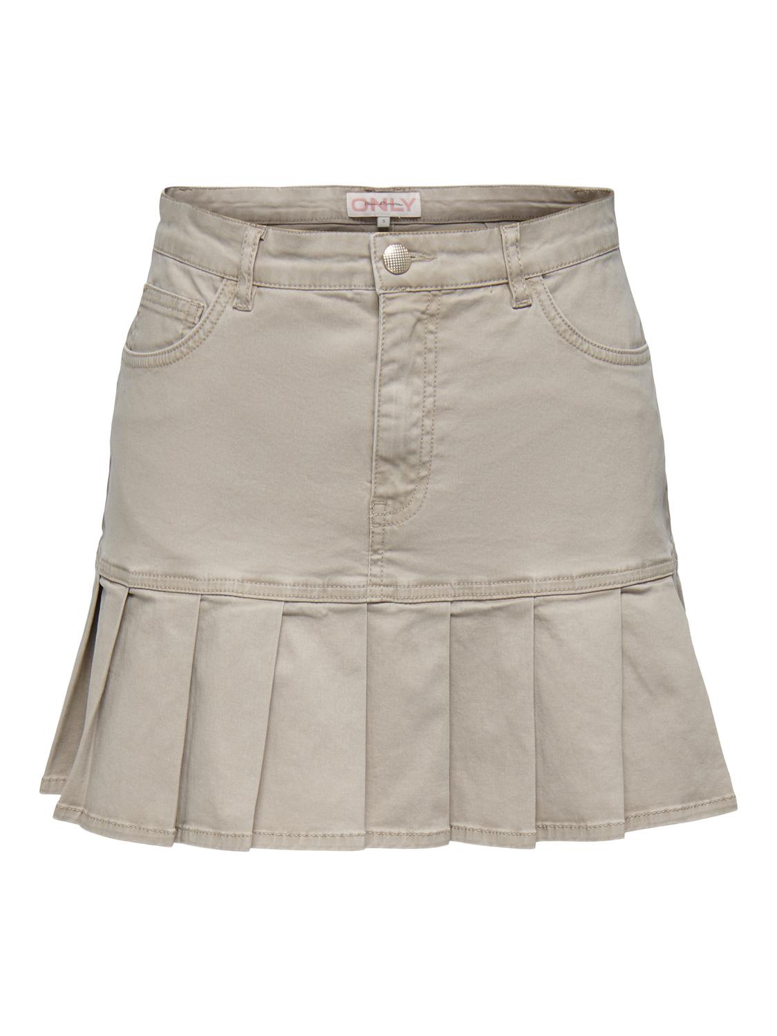 ONLCATH Basic Mid Waist Denim Skirt med knappefeste - 3
