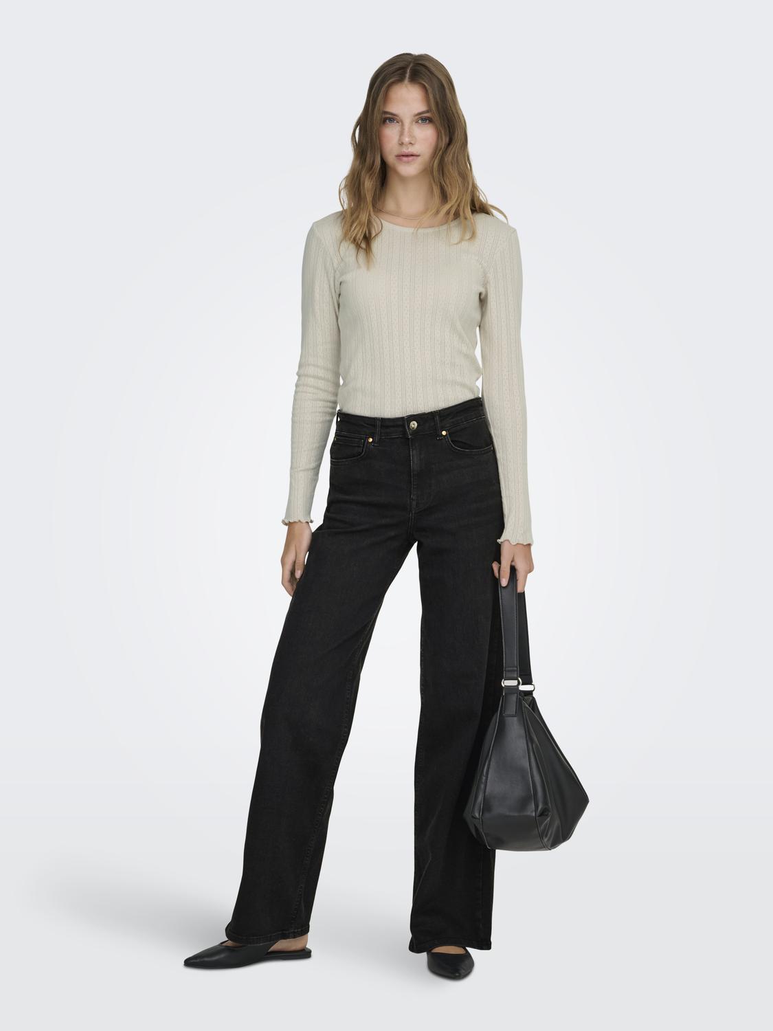 ONLMADISON High Waist Wide Fit Jeans med baklommer - 6