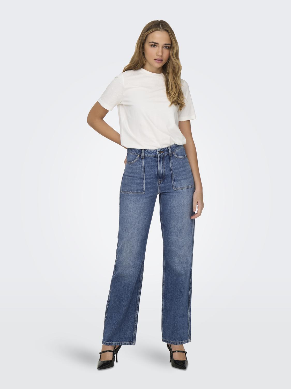 JDYMAYA HIGH WAIST WIDE JEANS DNM NOOS - 6
