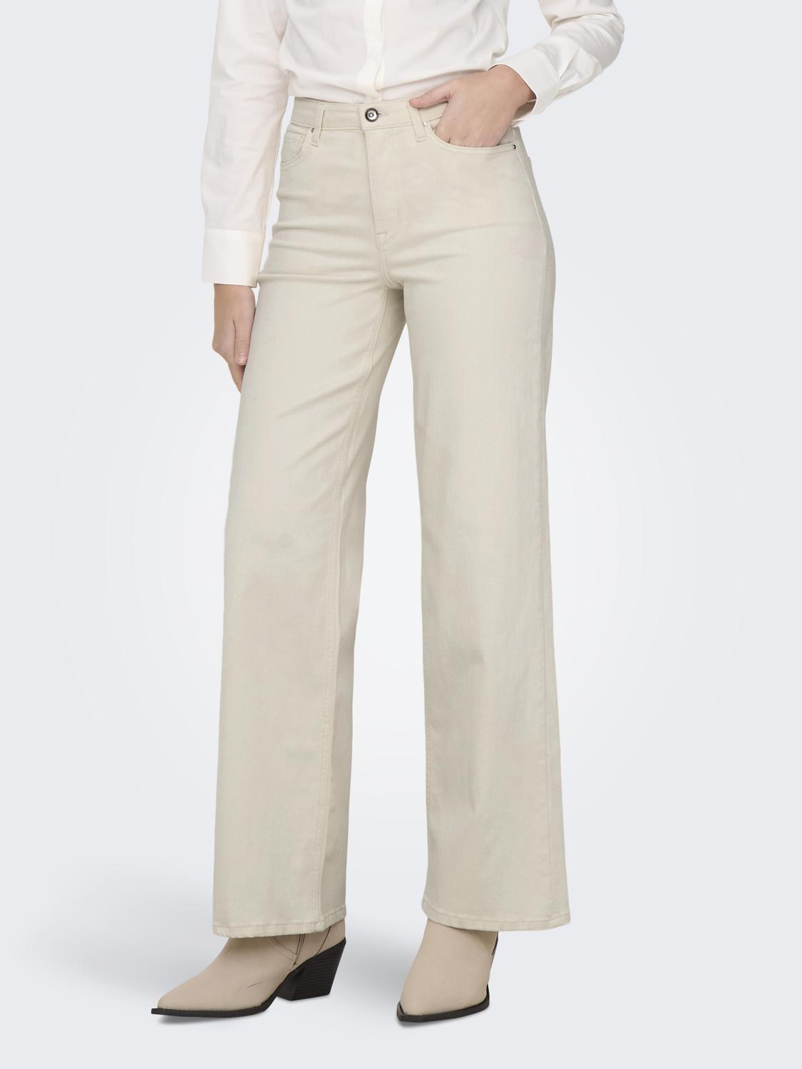 ONLMADISON Wide Leg Fit High Waist Jeans med belteløkker
