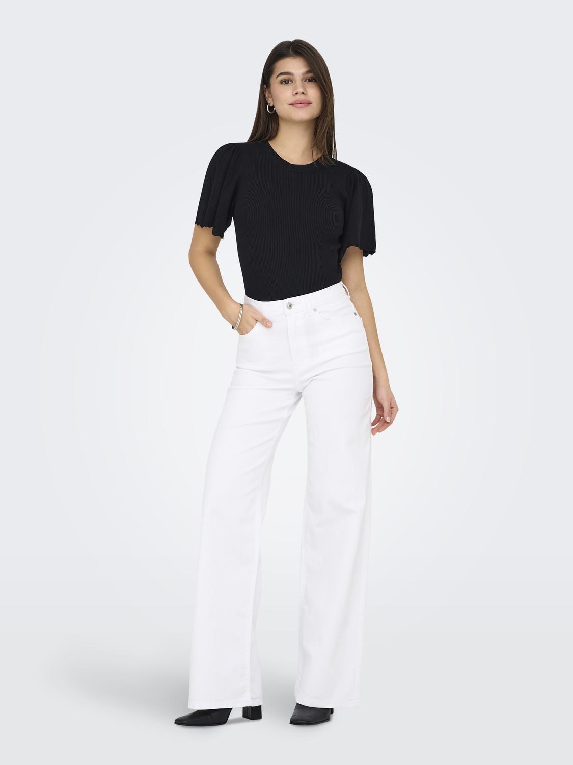 ONLMADISON Wide Leg Fit High Waist Jeans med belteløkker - 6