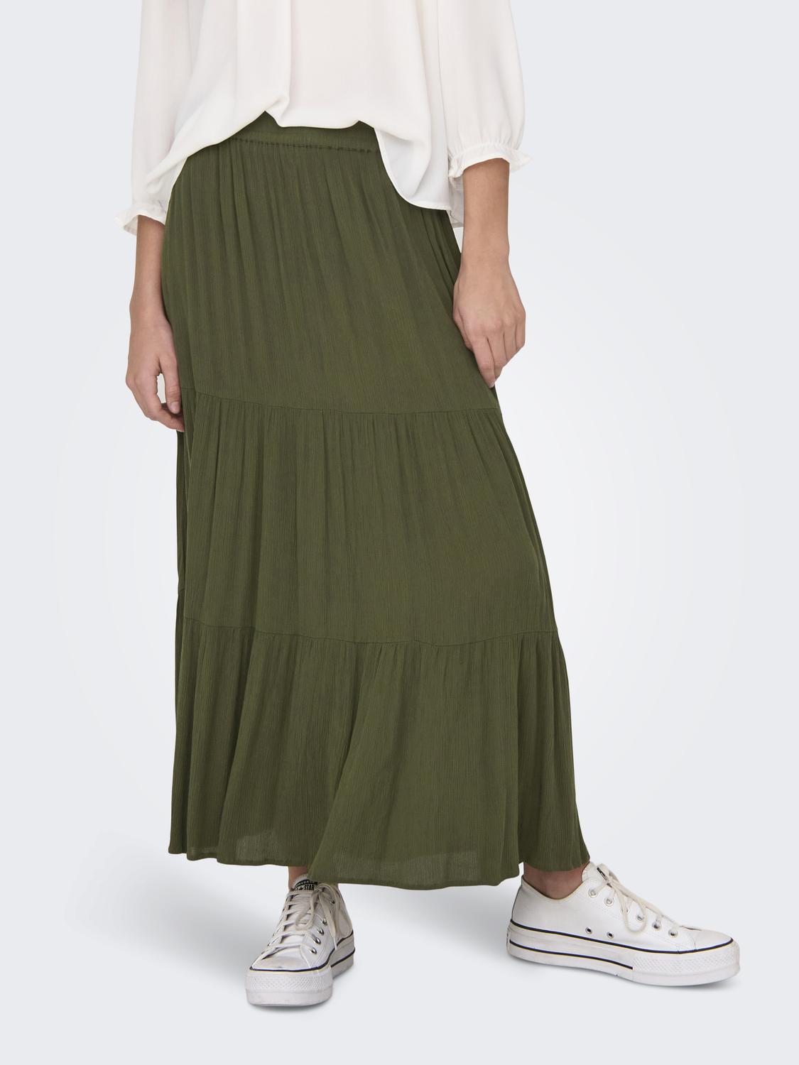 ONLMIKKA Basic rok met zijsplitten en maxilengte