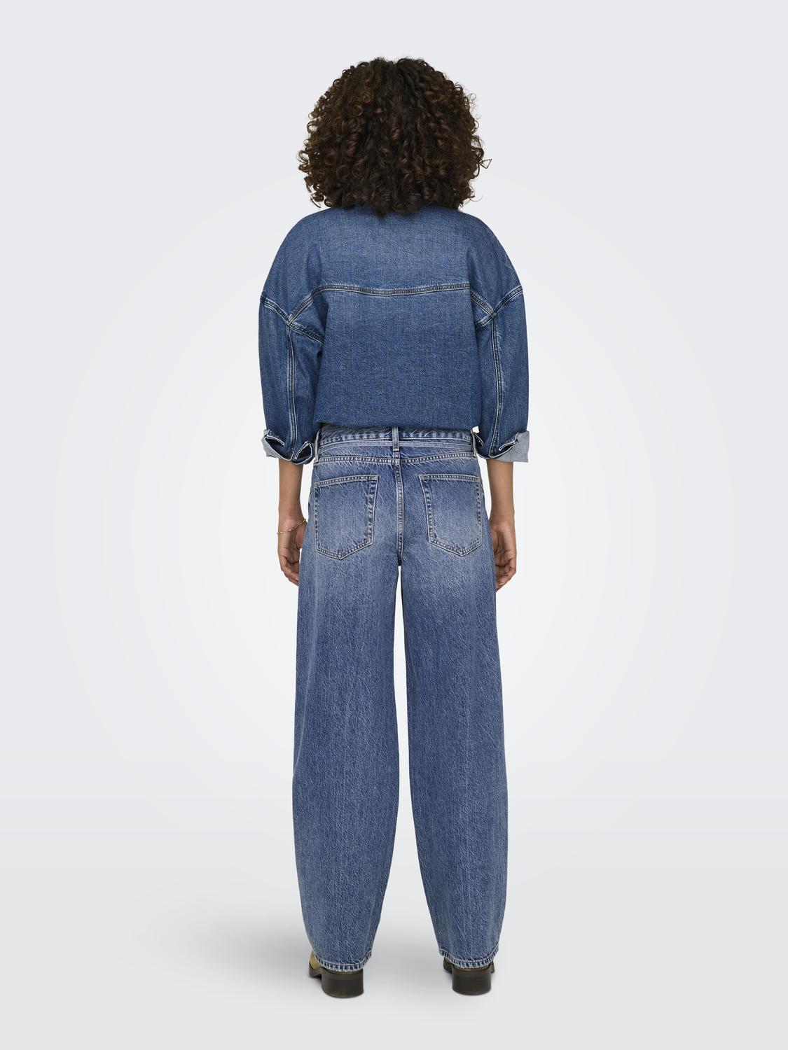 ONLGIANNA Belt Loops High Waist Straight Fit Jeans - 2