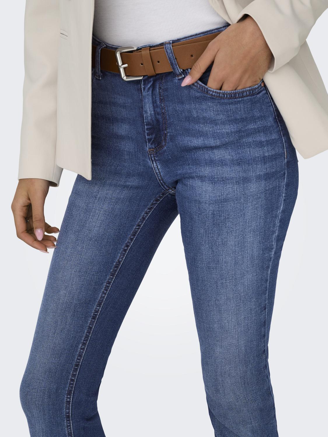 ONLBLUSH Mid Waist Flared Fit Jeans med frontlommer - 4