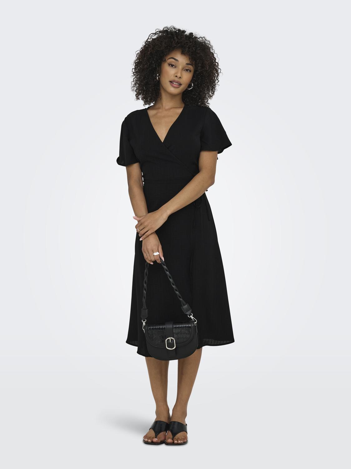 ONLCALI LIFE S/S WRAP DRESS WVN NOOS