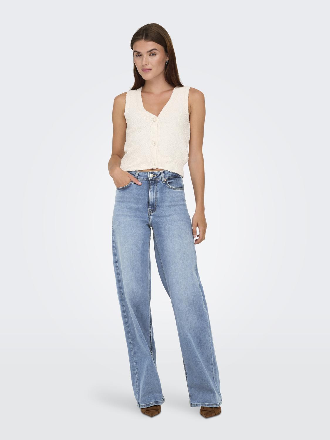 ONLMADISON Jeans med høy midje med bred benpassform og baklommer - 6