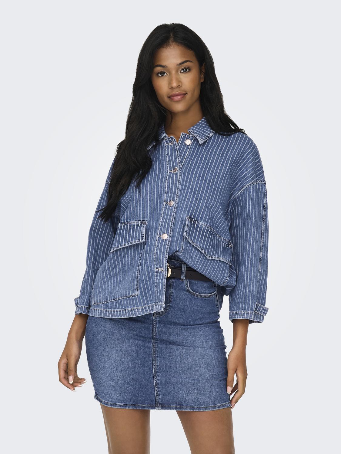 ONLKIRSI LS STRIPED DNM JACKET DOT