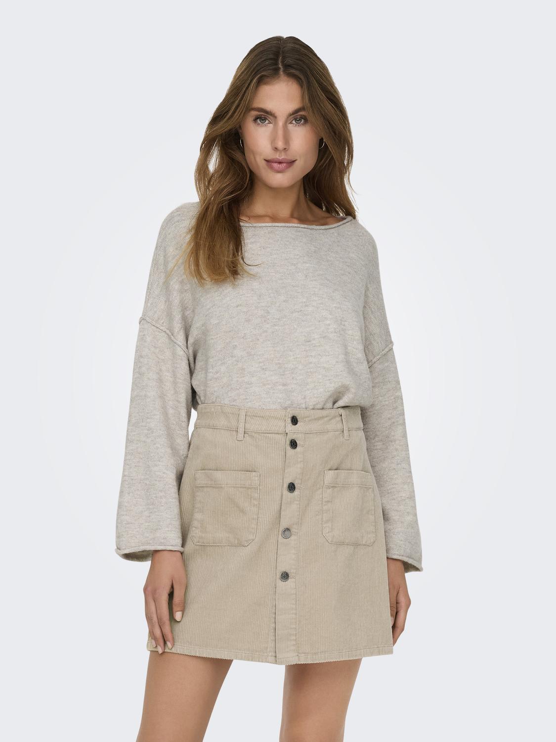 JDYRUE LIFE L/S BOAT NECK PULL KNT NOOS
