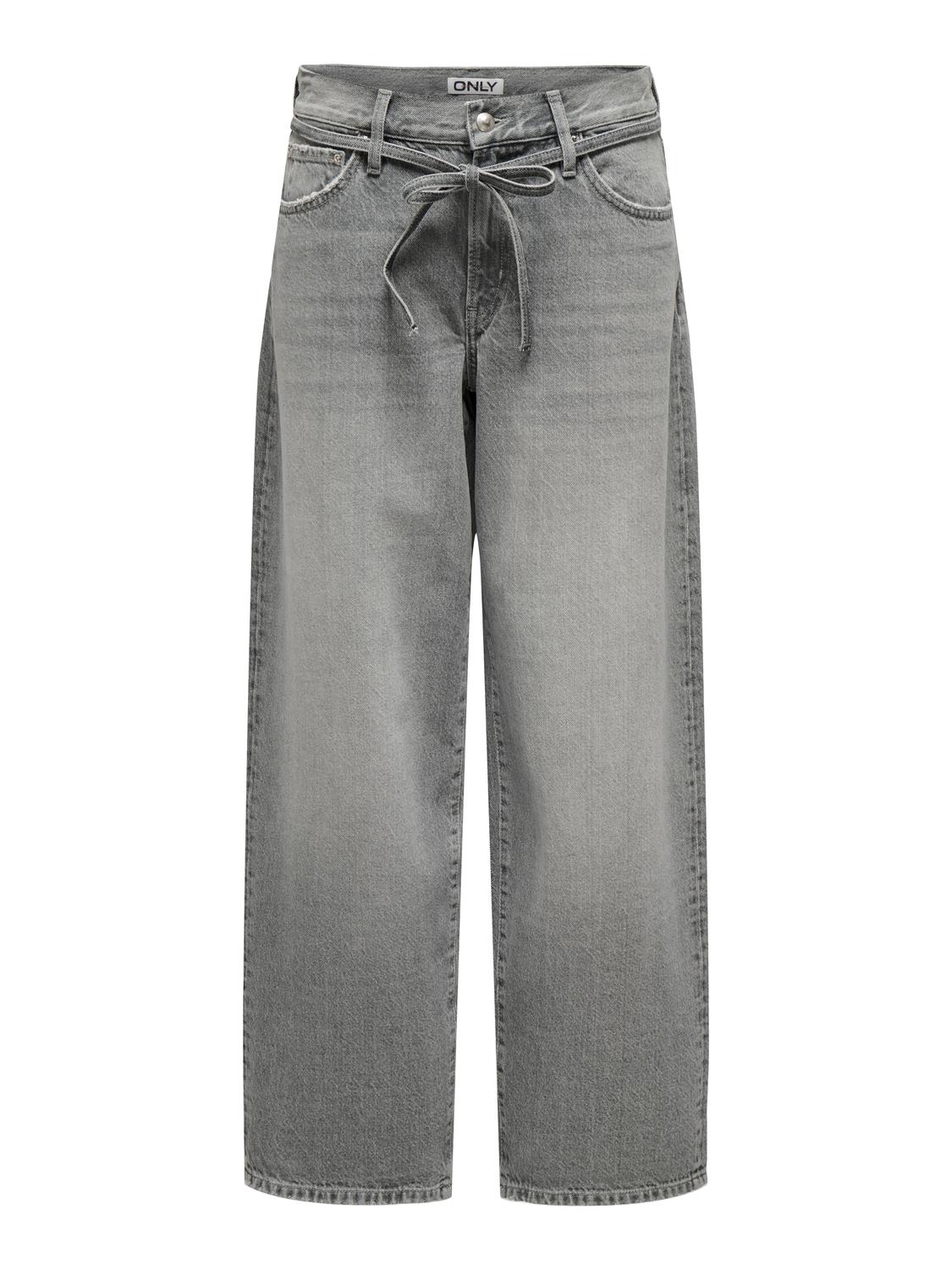 ONLGIANNA Straight fit jeans med bæltestropper og midt i taljen