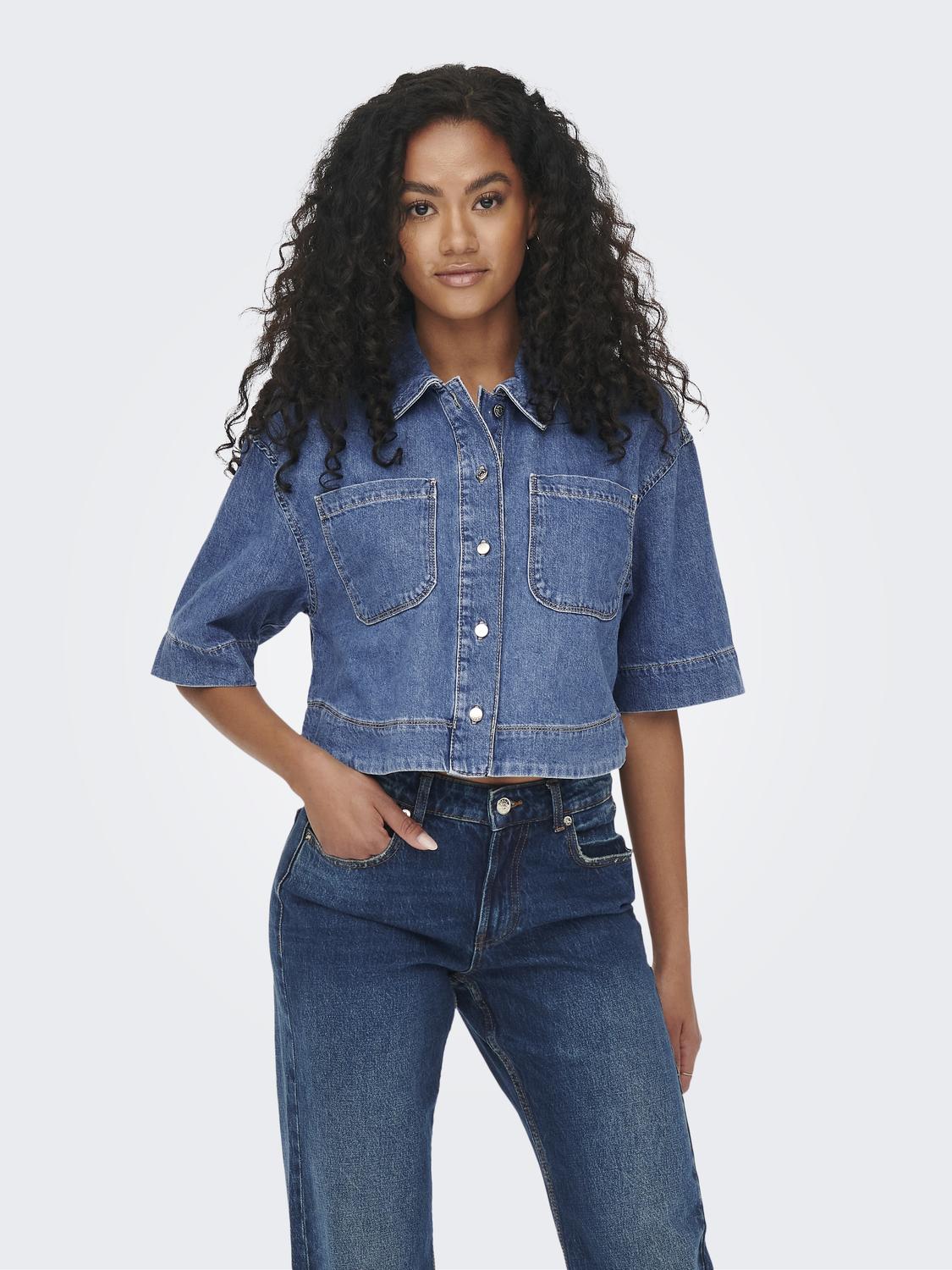 ONLCLEO LIFE SS CROP DNM SHIRT PIM NOOS
