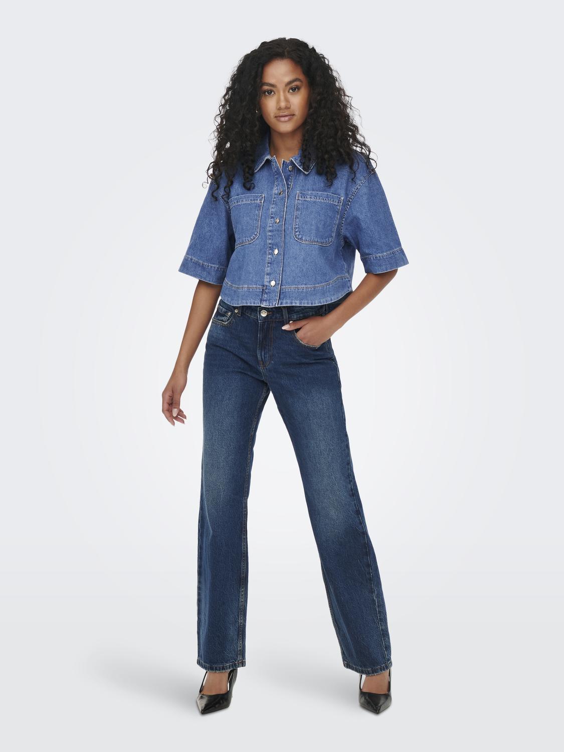ONLCLEO LIFE SS CROP DNM SHIRT PIM NOOS