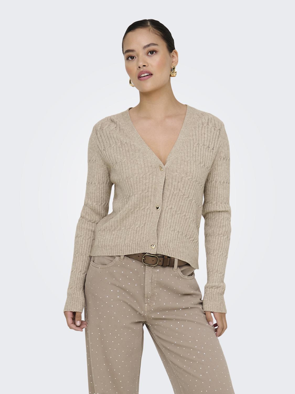 ONLKATIA LS VNECK CARDI KNT NOOS