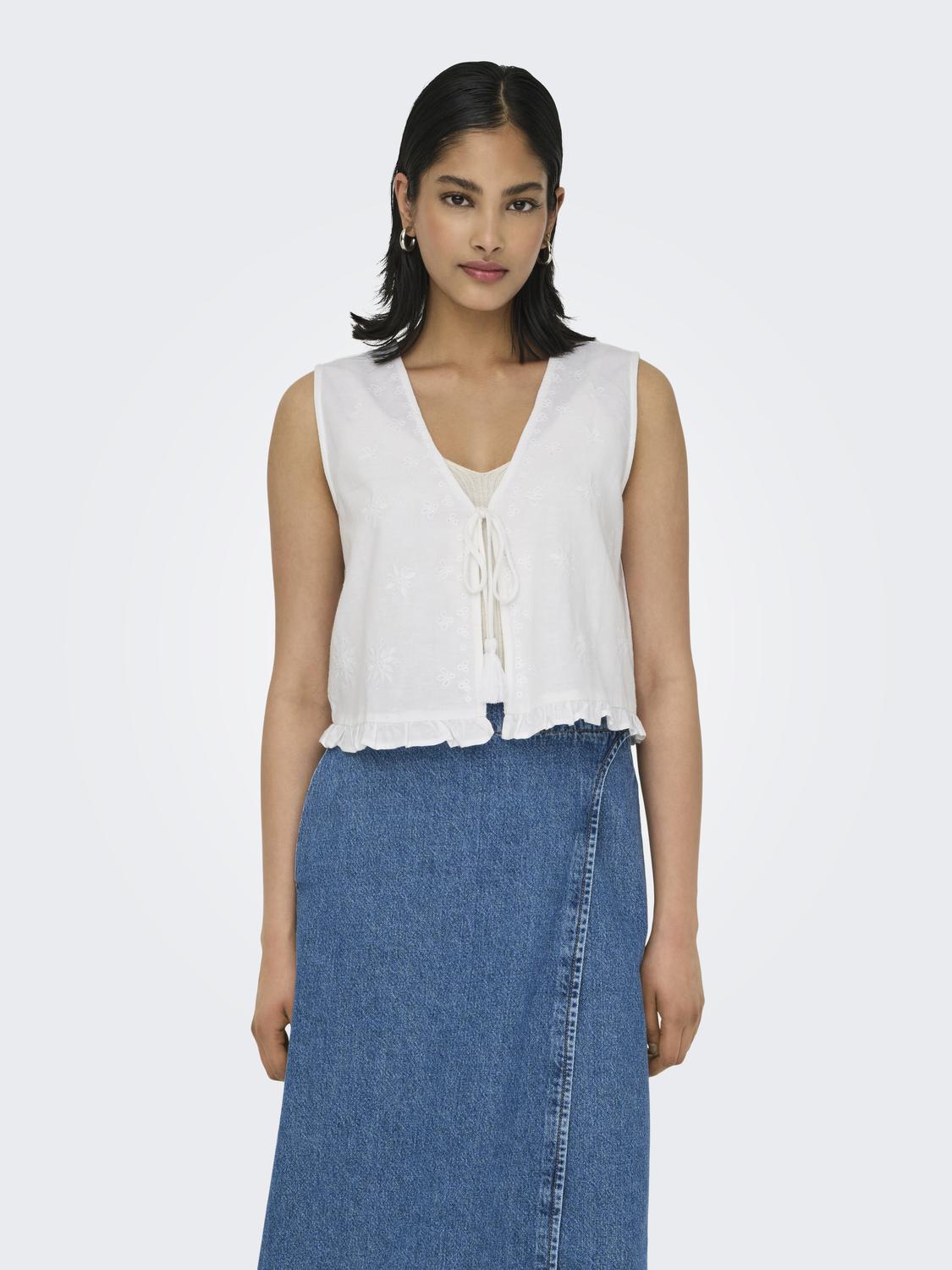 ONLJAKIRI LINEN S/L EMB VEST PTM