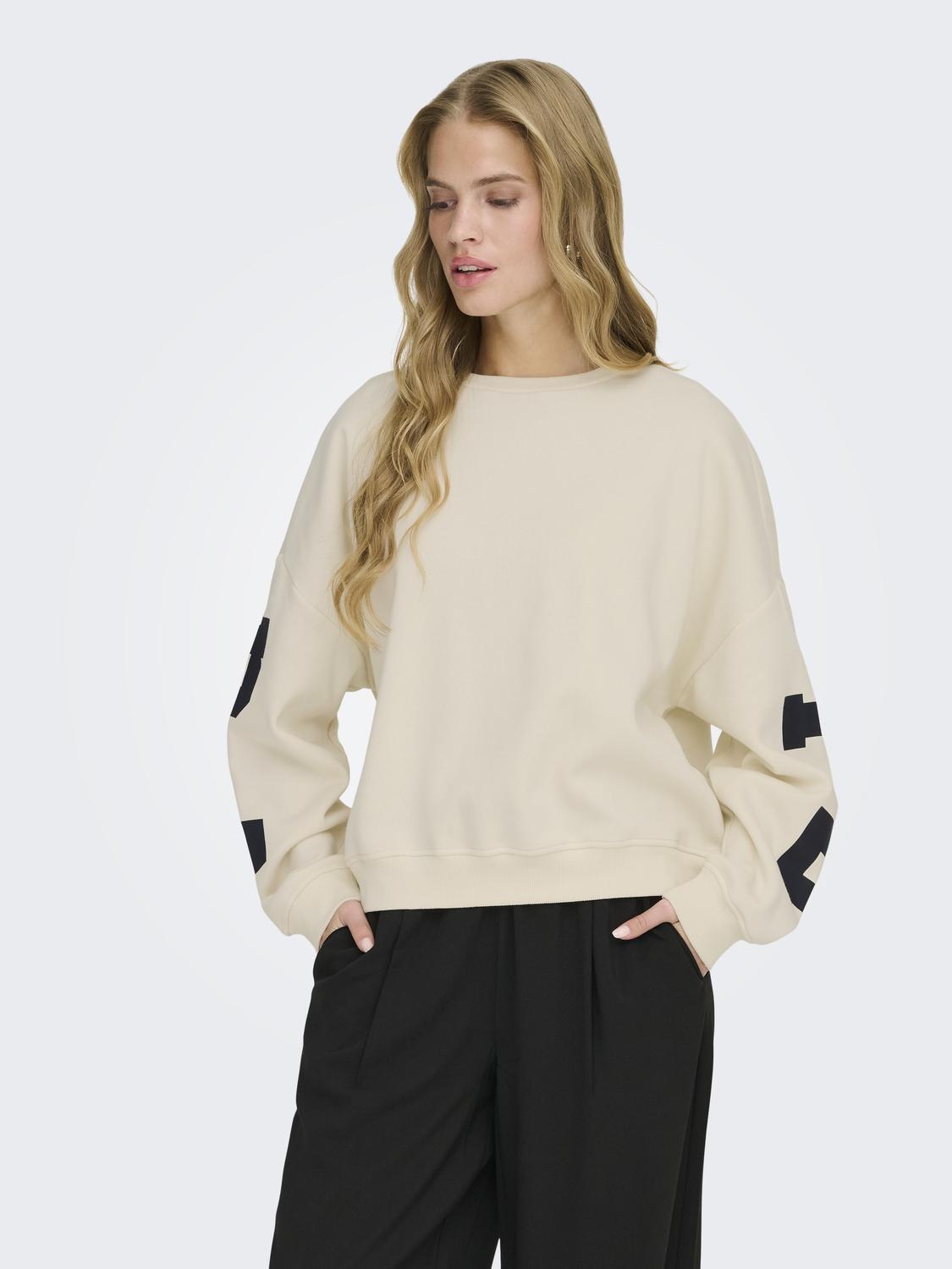 ONLSWEAT Locker geschnittenes Sweatshirt mit O-Ausschnitt für Freizeitkleidung