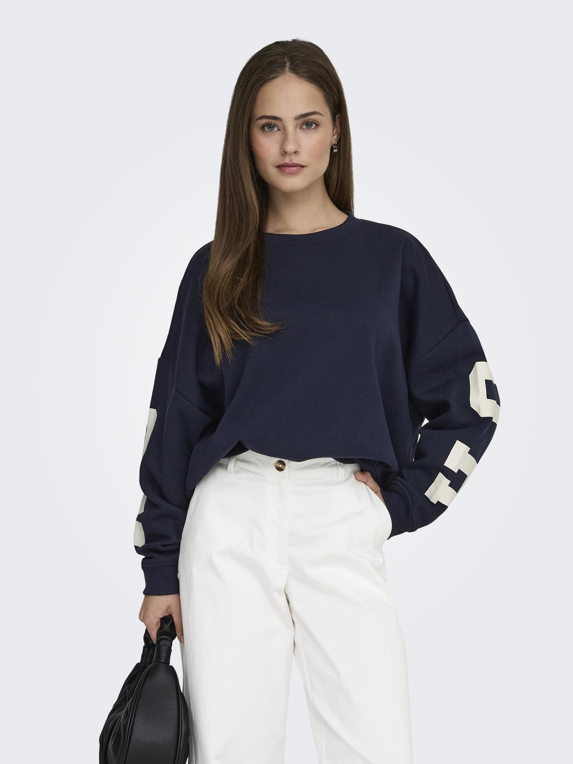 ONLSWEAT Sweatshirt med løs pasform med O-hals til fritidsbrug