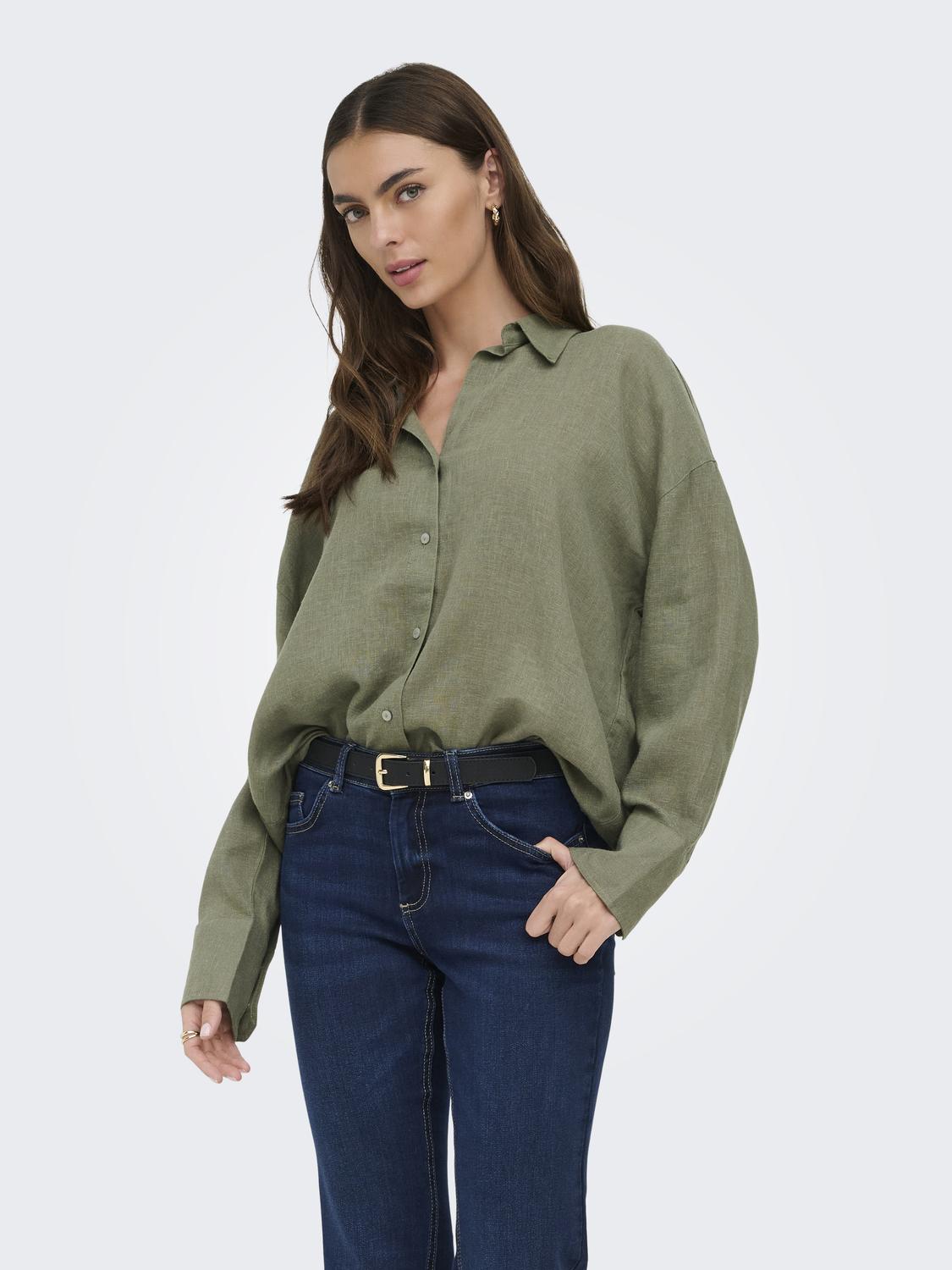 ONLBRUXELLES L/S LIN BL SHIRT PNT