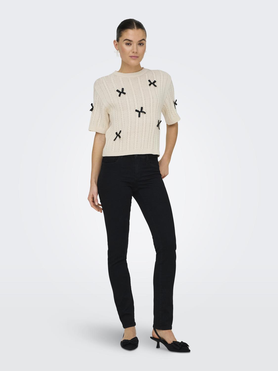 JDYBOW S/S CABLE PULLOVER KNT - 6