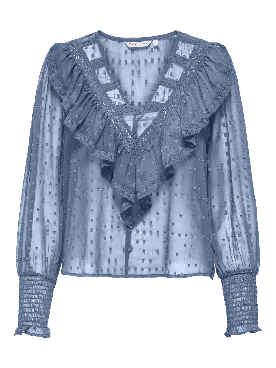 ONLELEANOR Chic V-hals topp med lange ermer