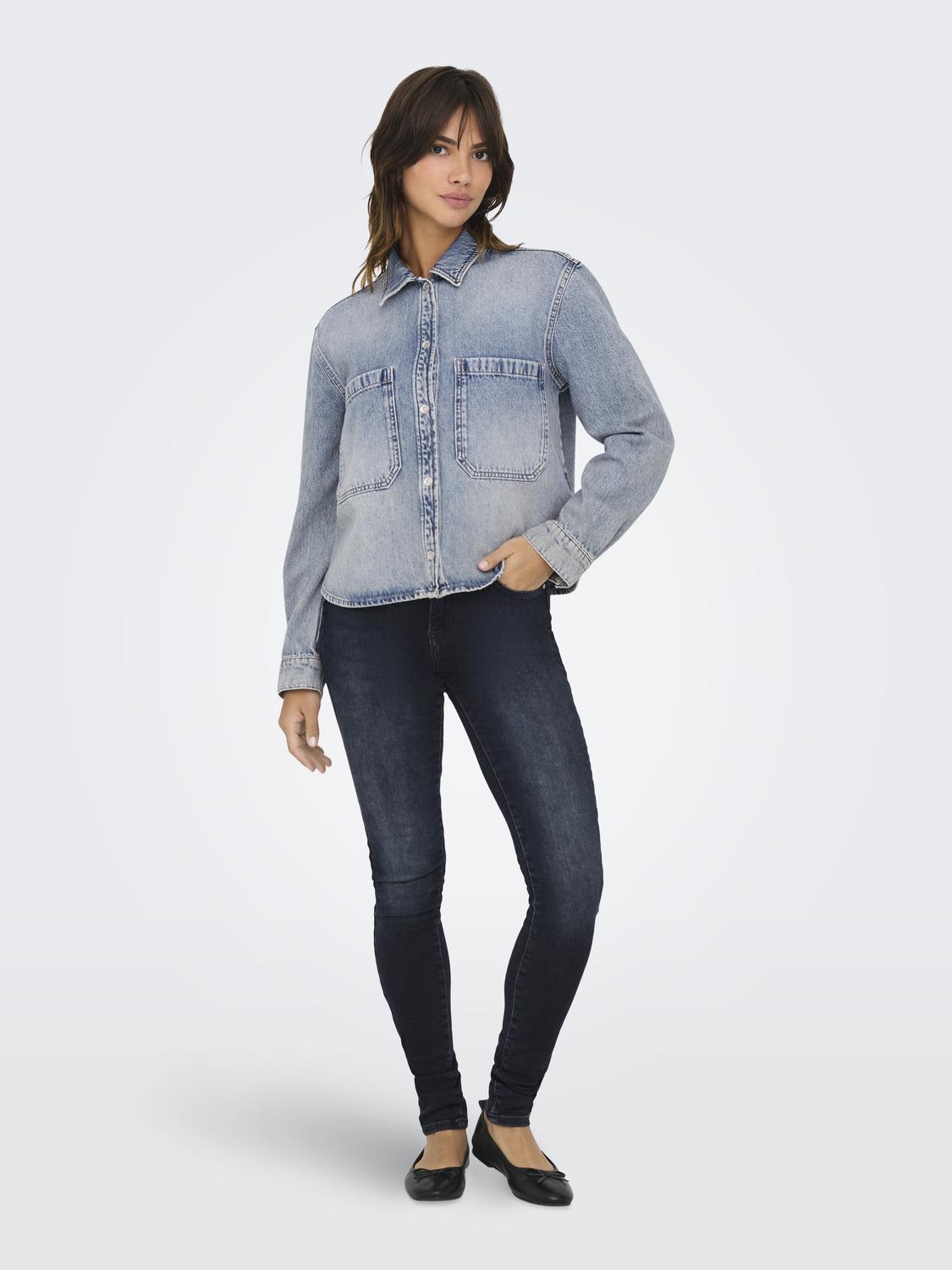 ONLCASSIE LS OVS DNM SHIRT DOT NOOS - 6
