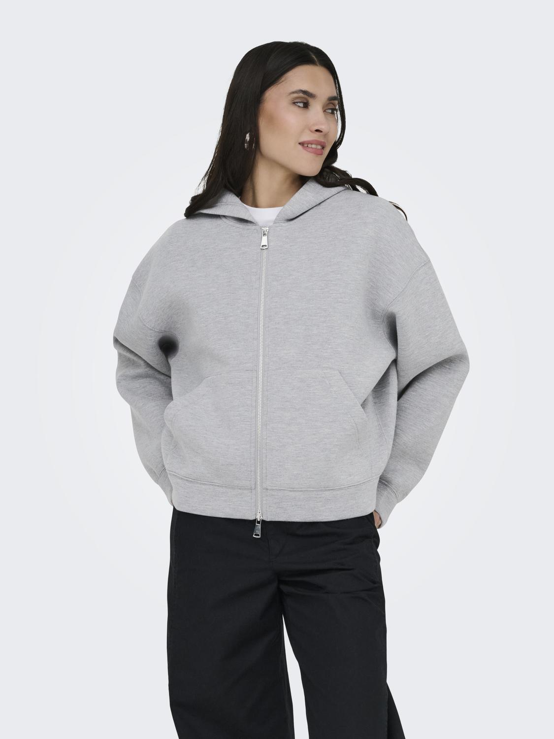JDYSABRINA L/S ZIPPER SCUBA HOODIE JRS