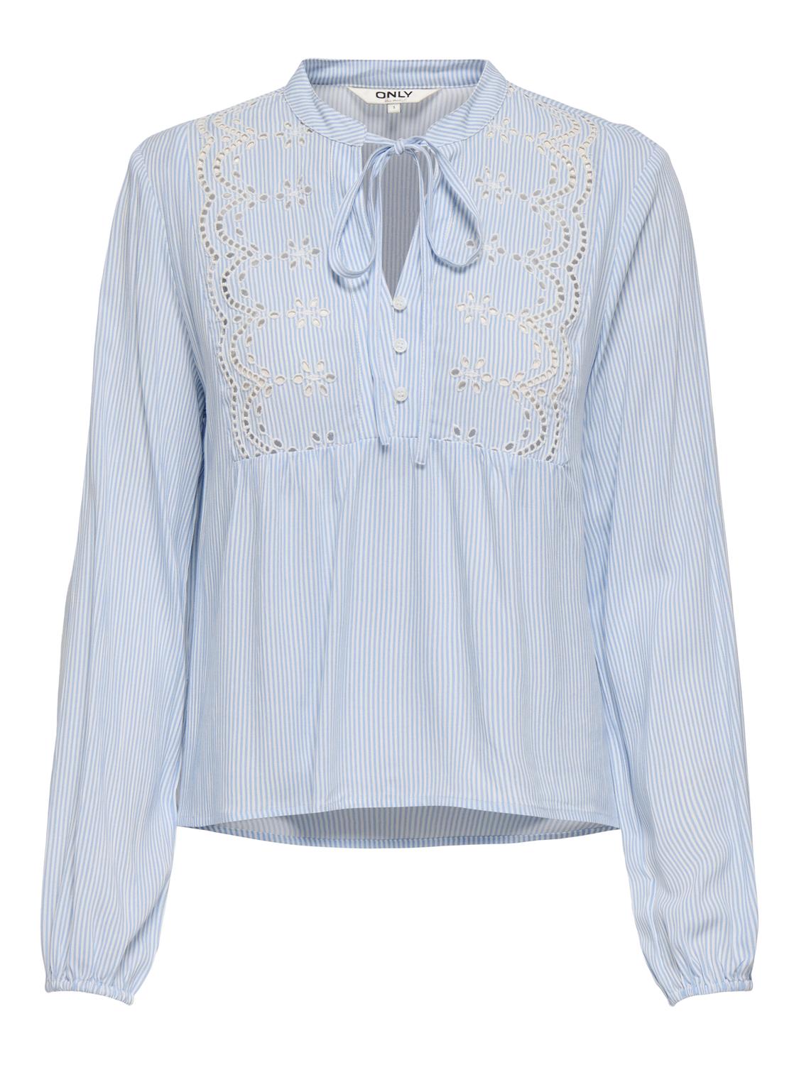 ONLLENNYO LS EMBROID V-NECK TOP NOOS WVN - 3