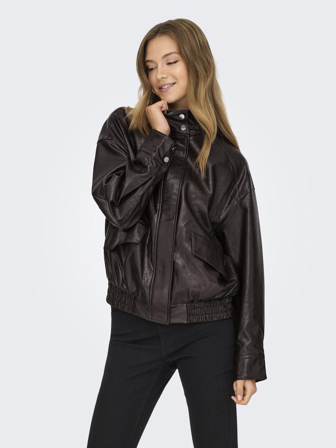 ONLJULIA FAUX LEATHER OVZ. BOMBER OTW