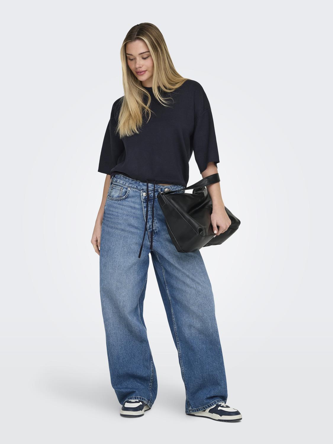 ONLSITERI SS LOOSE TIE O-NECK TOP CC KNT - 6