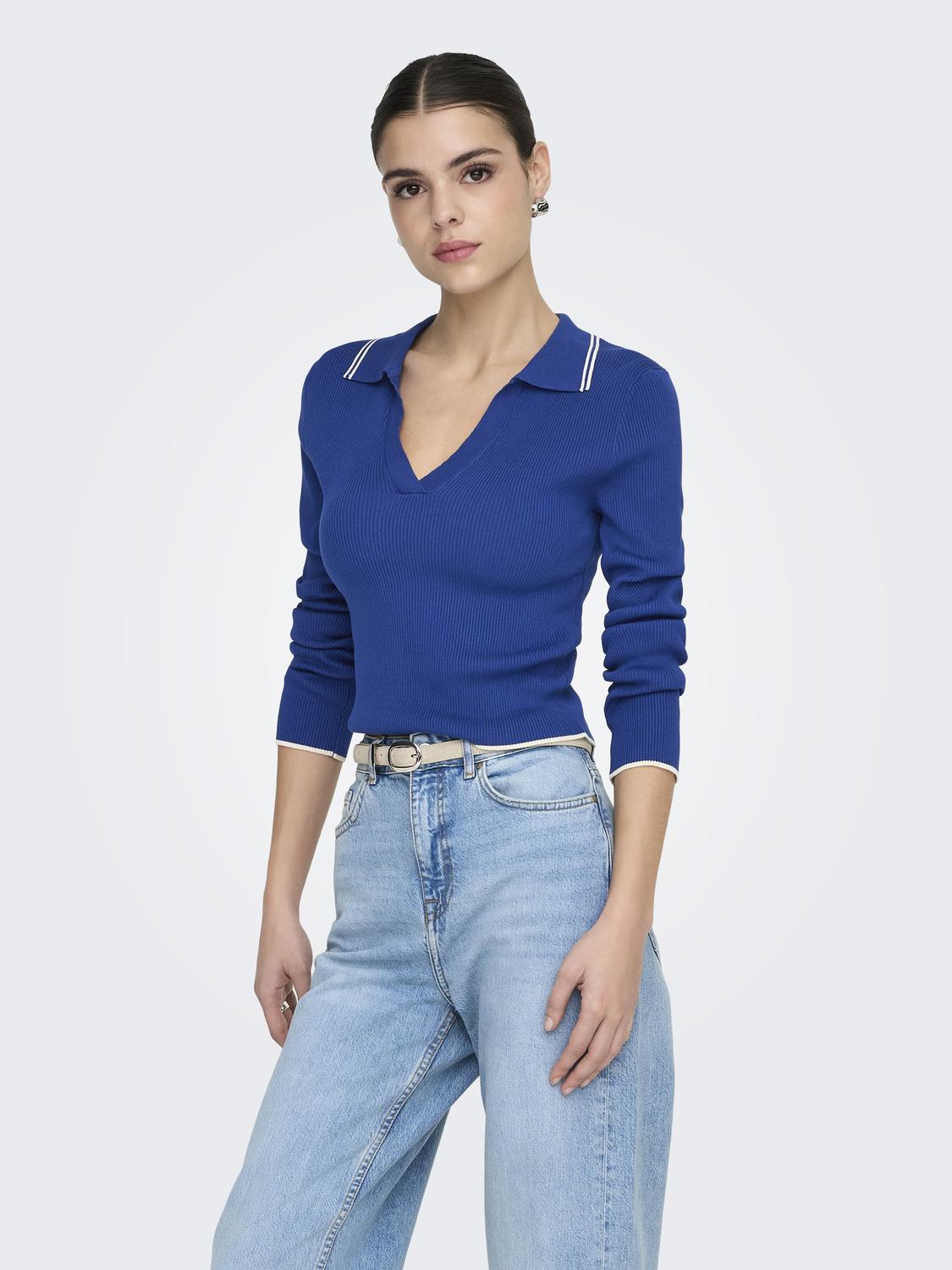JDYNANNA L/S SHORT COLLAR PULLOVER KNT