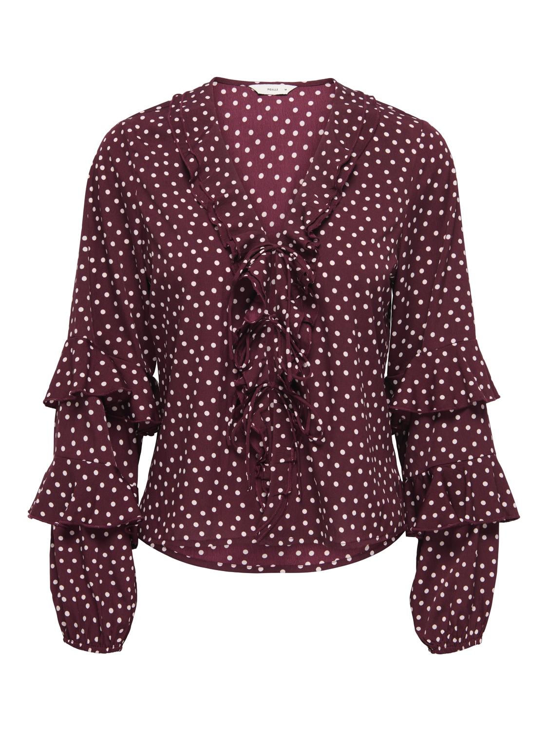PGNEW HANNE LIFE L/S FRILL TOP WVN
