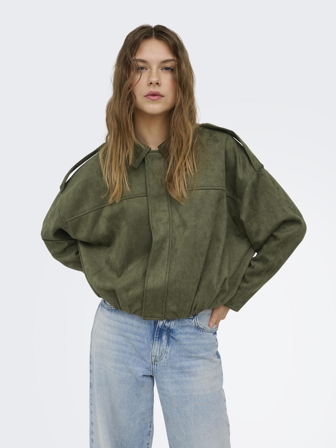 ONLMOON-STINA FAUX SUEDE BOMBER PNT NOOS