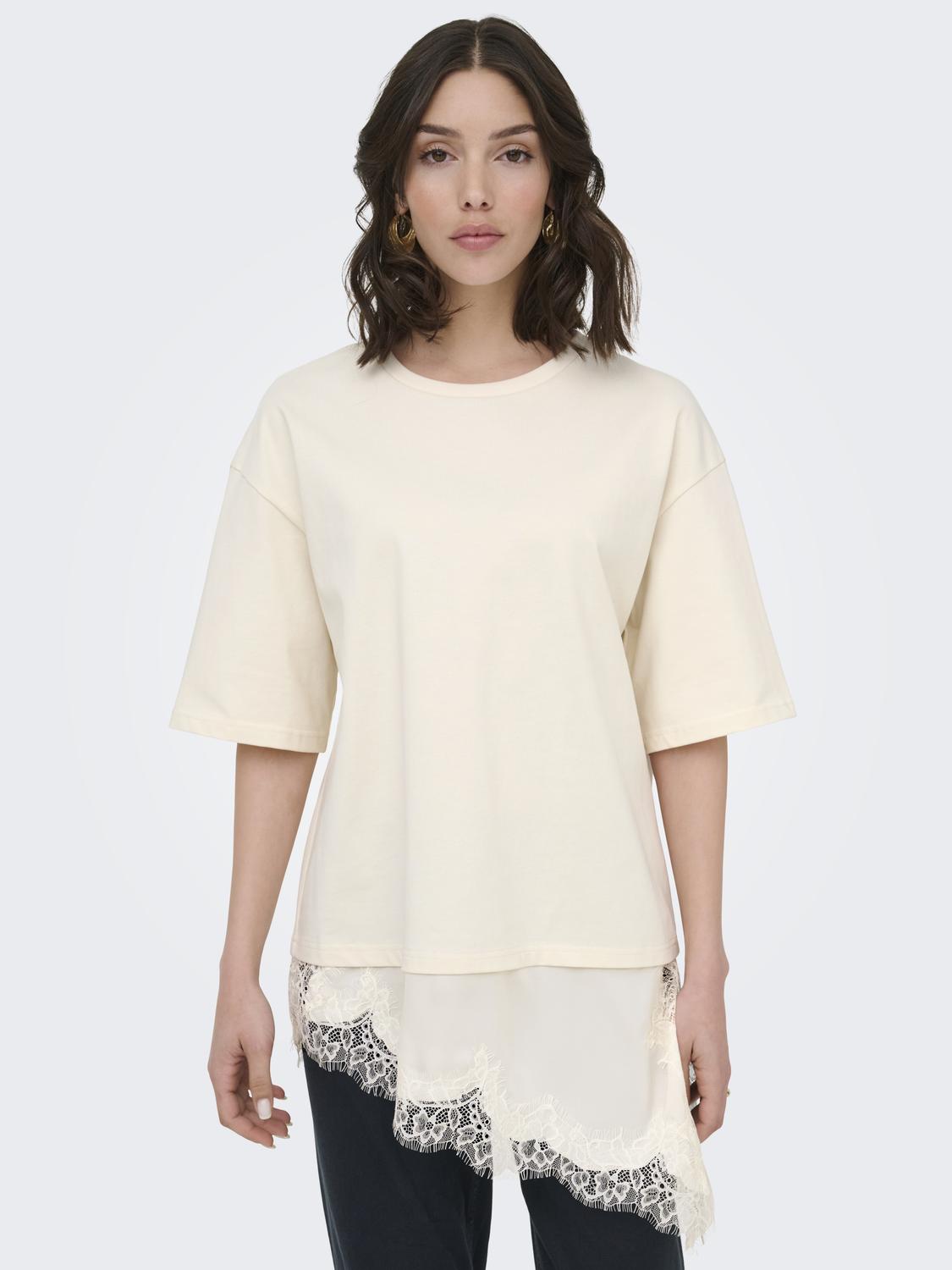 JDYALMA 2/4 LACE DETAIL T-SHIRT JRS NOOS - 5