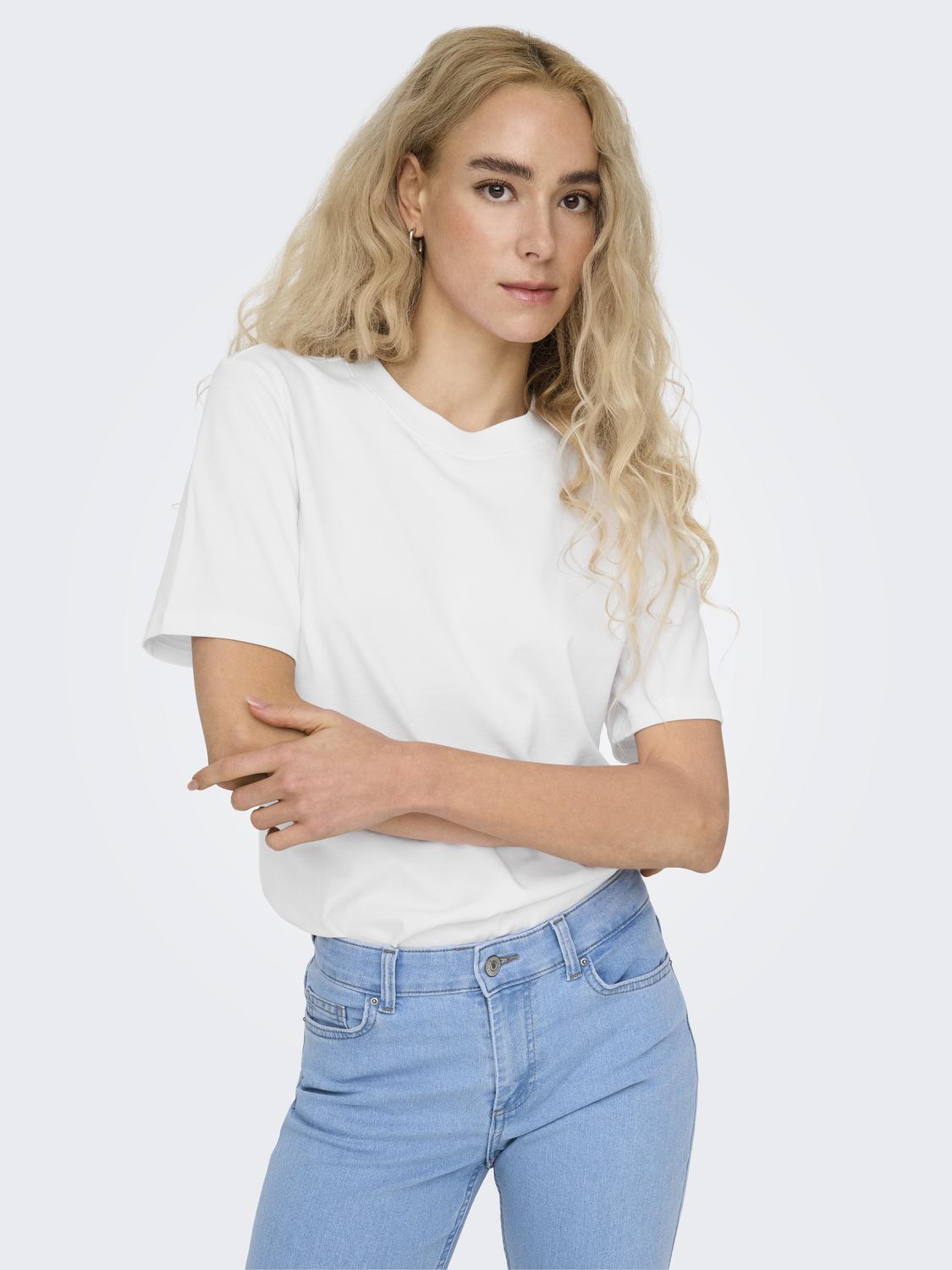 ONLMONJA Basic Regular Fit T-shirt med O-hals design
