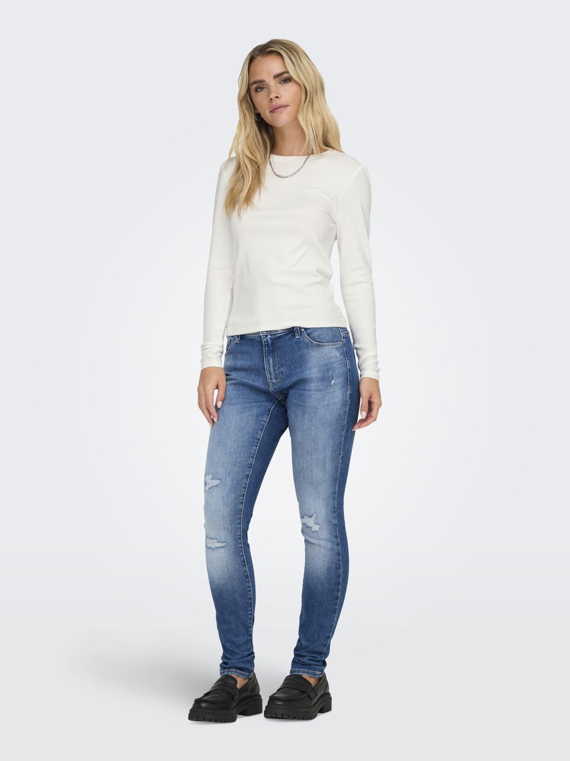 ONLRILEY Tight Fit O-hals top med lange ærmer - 6