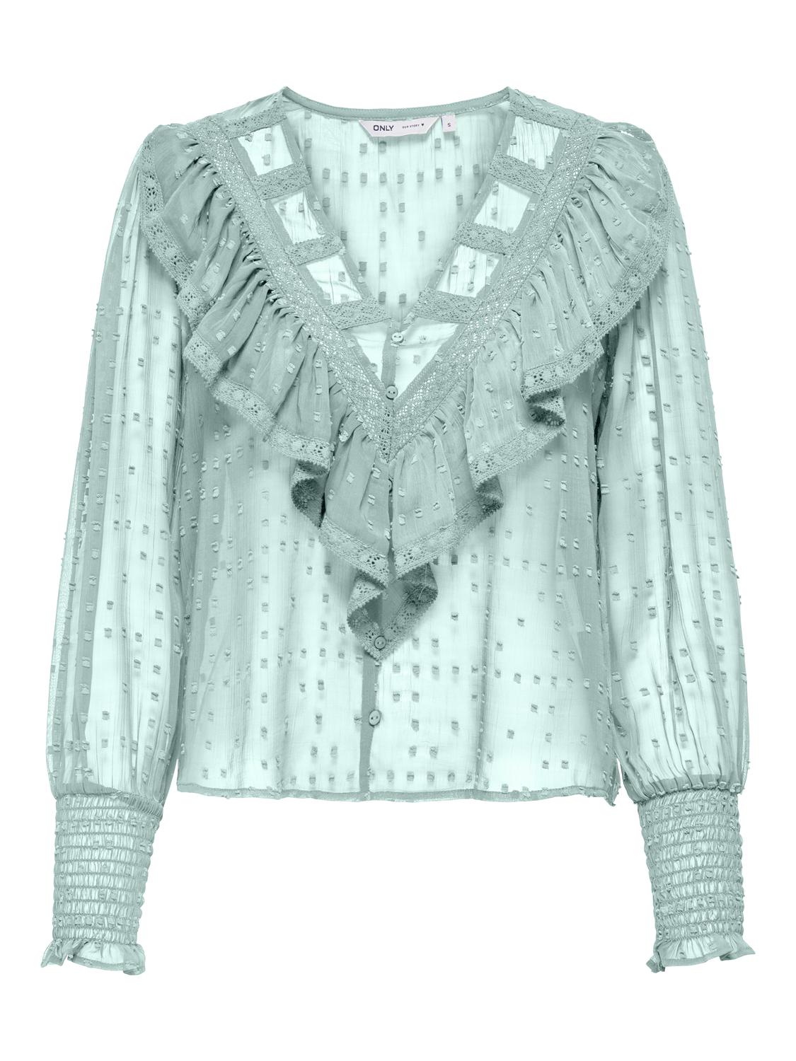 ONLELEANOR Chic V-hals topp med lange ermer
