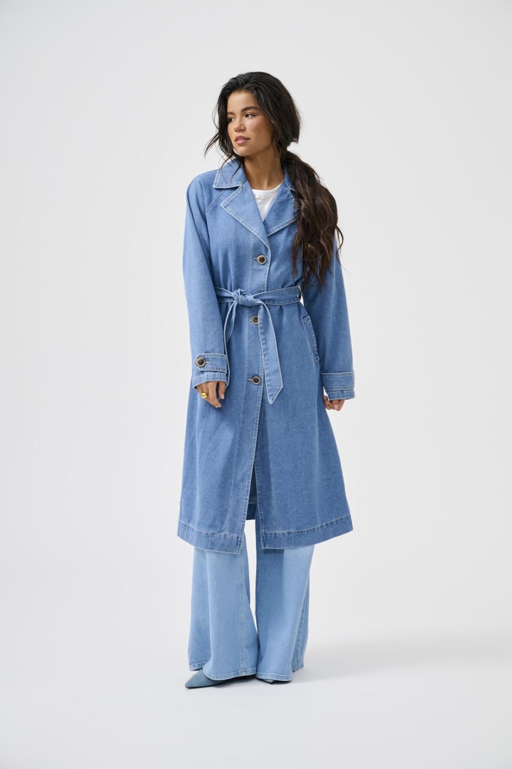 ONLMALOU Lange trenchcoat met riemsluiting en zijzakken