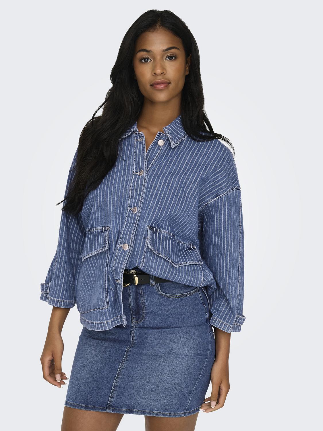 ONLKIRSI LS STRIPED DNM JACKET DOT - 5