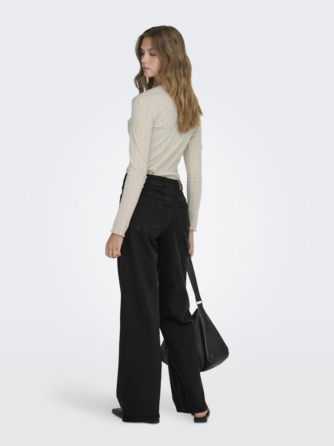 ONLMADISON High Waist Wide Fit Jeans med baklommer - 2