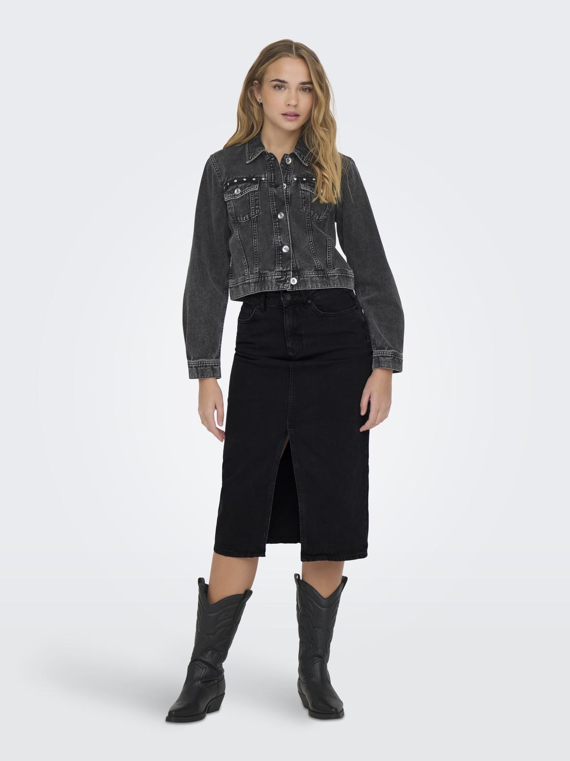 ONLBIANCA Midi Denim nederdel med slids foran