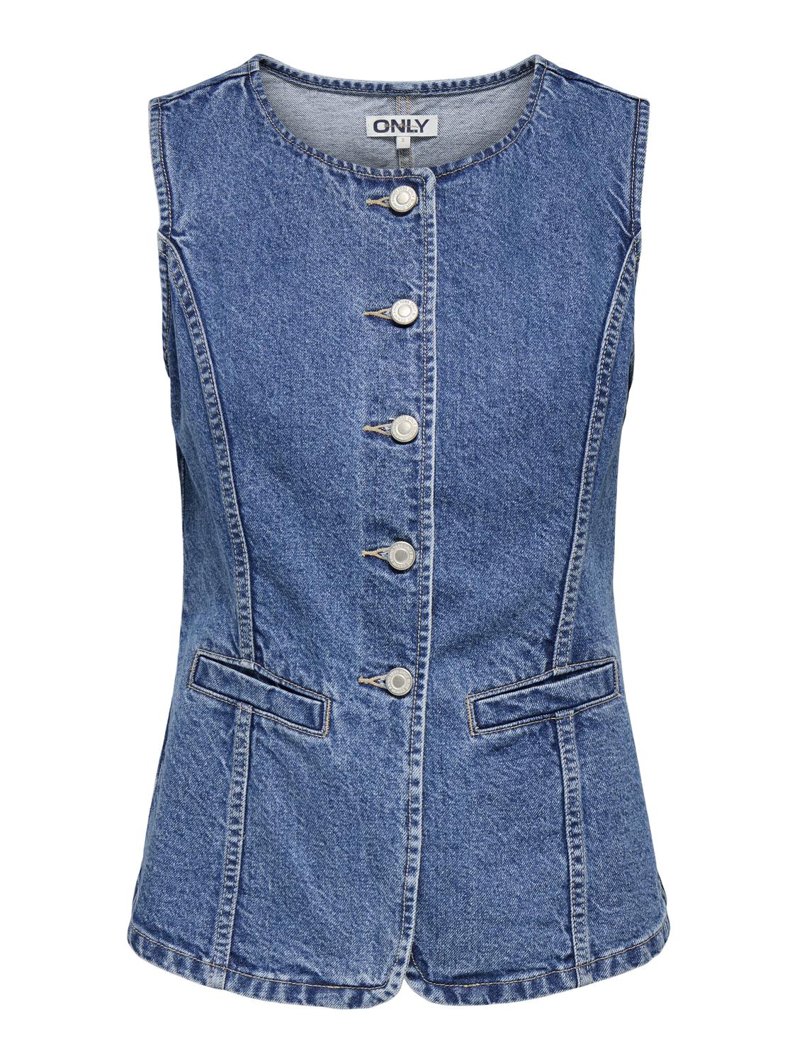 ONLGIULINA S/L BUTTON WAISTCOAT DNM - 3