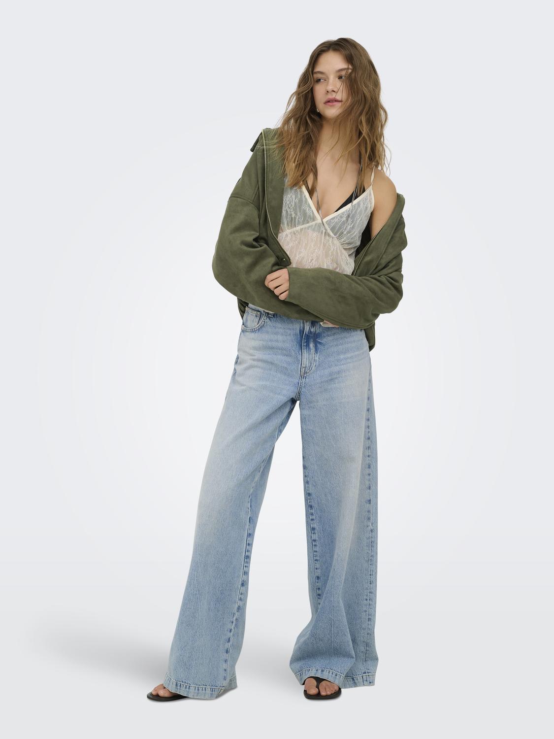 ONLMOON-STINA FAUX SUEDE BOMBER PNT NOOS - 4