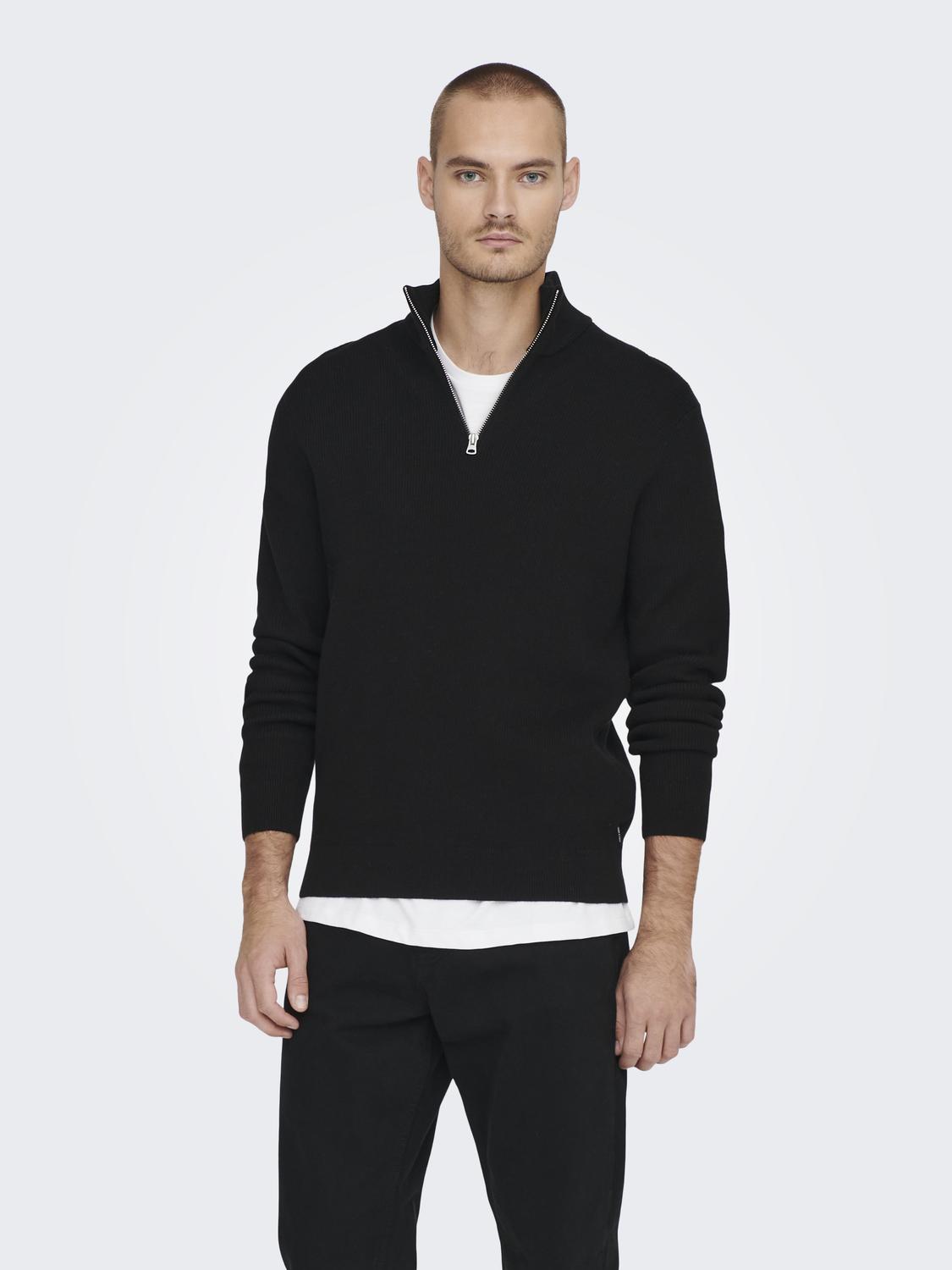ONSPHIL REG 12 STRUC HALF ZIP KNIT NOOS