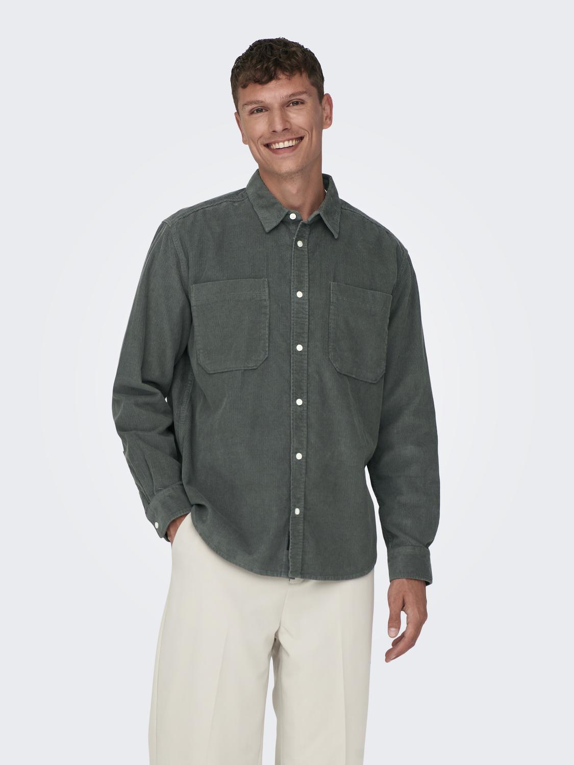 ONSALP 2PKT WASHD CORD LS SHIRT NOOS